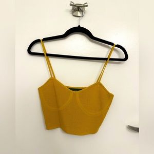 Mustard Knit Crop Top from Local Boutique